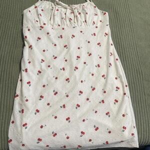 White Mini Dress With Red